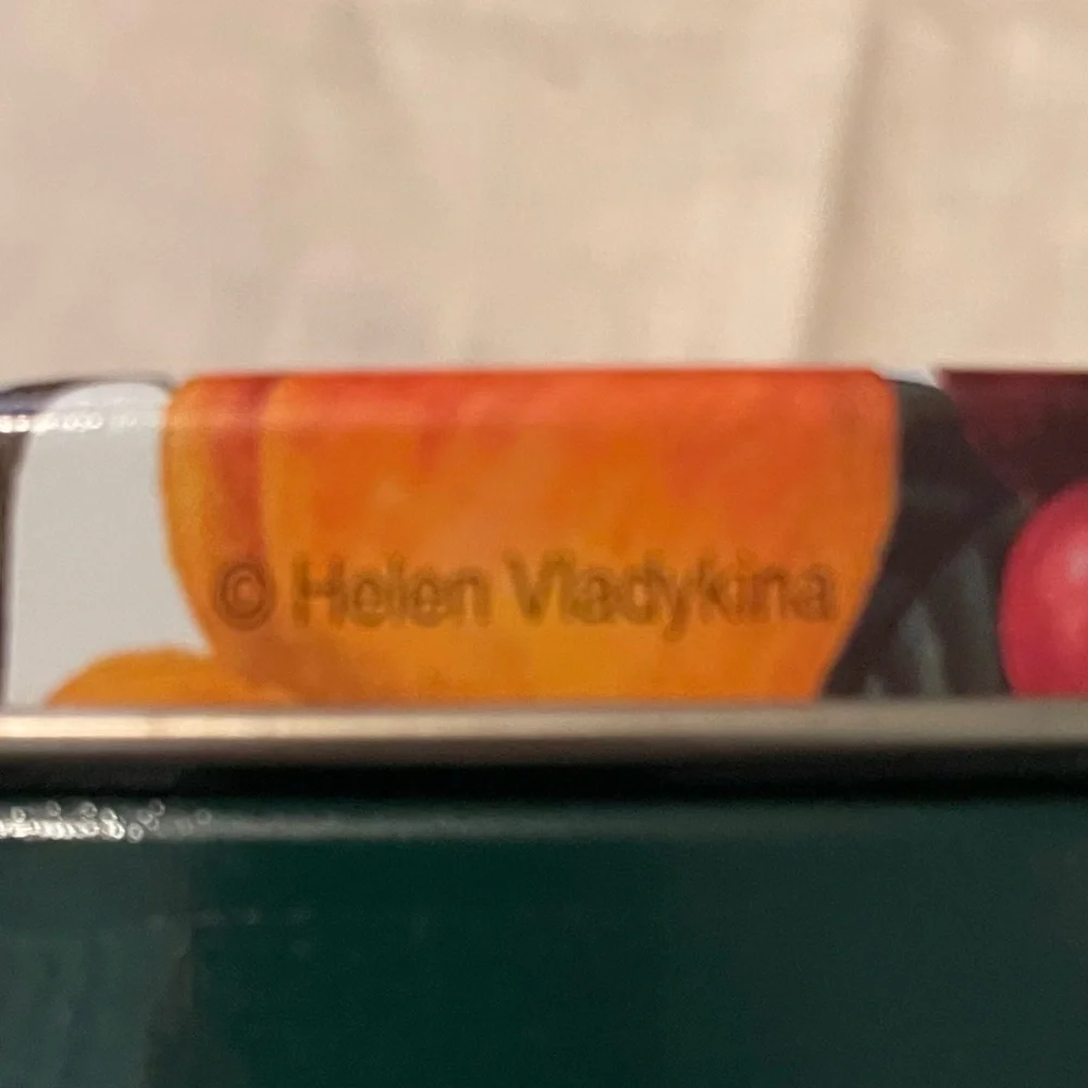 Russian Artist Helen Vladykina Fruit Pattern Decorative Tin